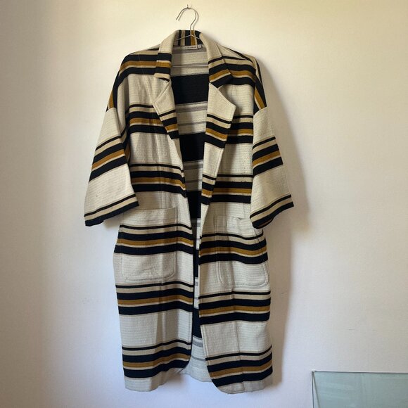 The Odells Jackets & Blazers - The Odells Knit Long Striped Duster Open Coat